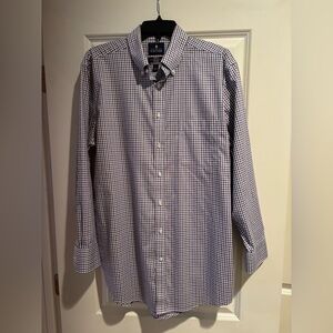 Stafford Men's Executive Checkered Shirt - Blue and Red Size 16 1/2